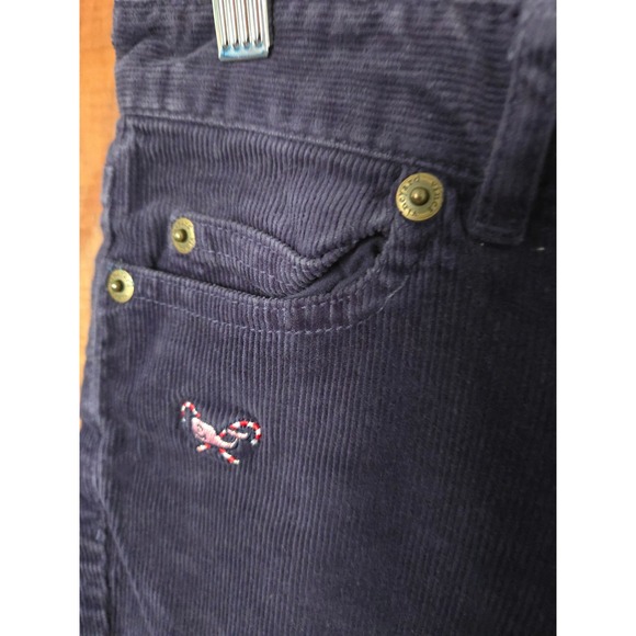 VINEYARD VINES - Girls Navy Blue Corduroy Pants with Bow Embroidery Size 14 - Picture 2 of 8